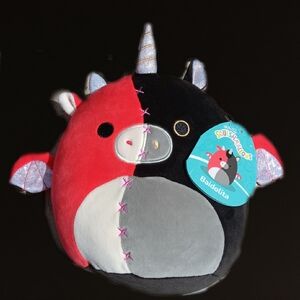 Squishmallows Baidolita Red and Black Dragon-Unicorn Plush Toy 8"